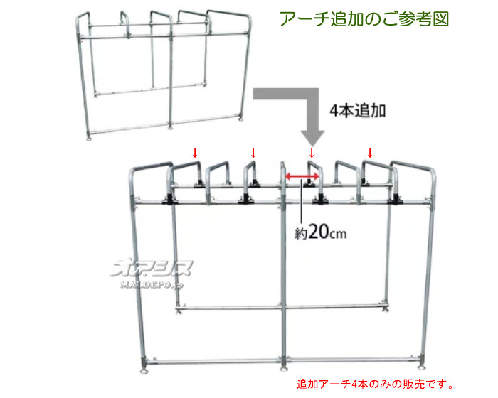 軽トラック幌セット KH-5用 追加アーチセット KH5OPASET 南栄工業