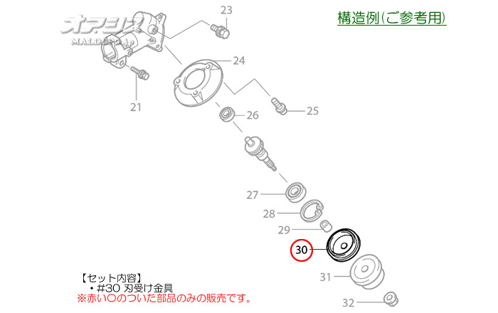 マキタ(makita) 刃受け金具B 刈払機 MEM301/MEM302/MEM302T用【メール便可】