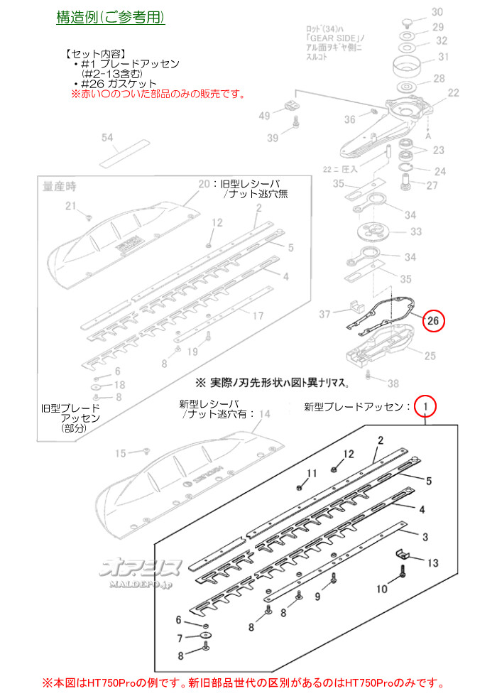 ブレードセットH ヘッジトリマ HT750Pro/HT751Pro用 Zenoah(ゼノア) : 722587 : オアシスプラス - 通販 -  Yahoo!ショッピング