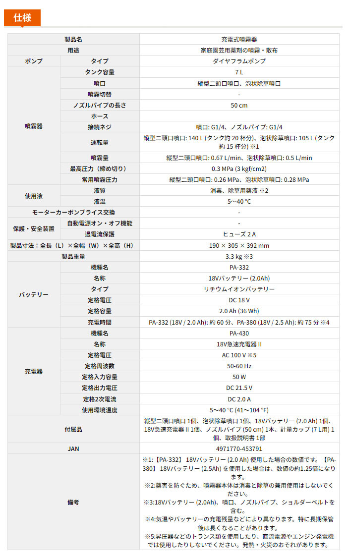 工進(KOSHIN) 18V 充電式噴霧器 SLS-7 軽量3.3kg