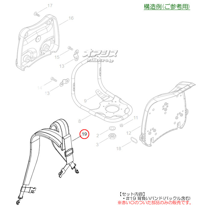 背負いバンドB 新ダイワ(shindaiwa) 背負式刈払機 RK260E-SPB/RK260E 