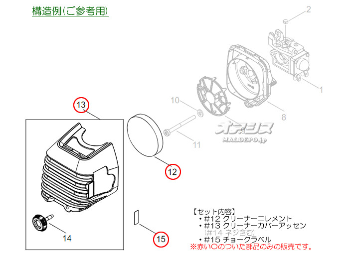 クリーナーカバー・エレメントセットC 新ダイワ(shindaiwa) 肩掛 クリーナーカバー・エレメントセットC 新ダイワ(shindaiwa) 肩掛