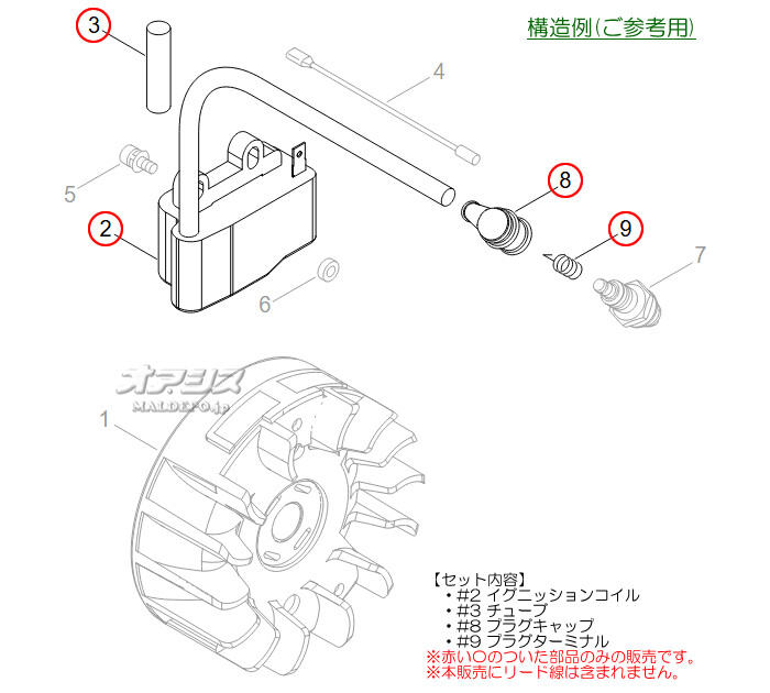 イグニッションコイルセットH エコー(echo) 肩掛式刈払機