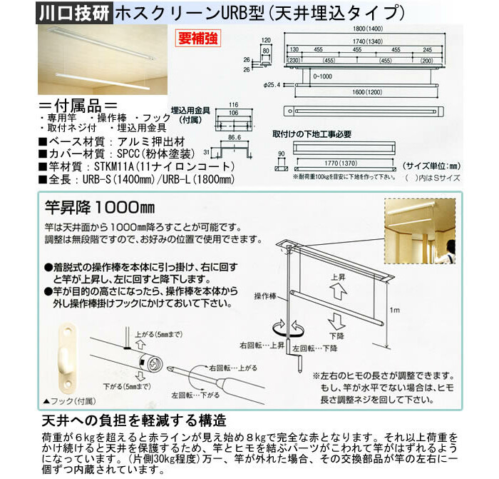 ホスクリーンURM型(天井面付タイプ) URM-S 川口技研 : オアシスプラス