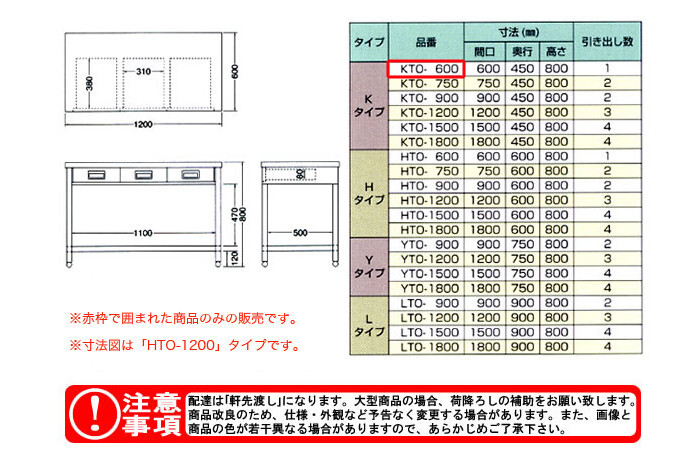 東製作所（azuma） 片面引出し付き作業台 KTO-600【法人様向け】