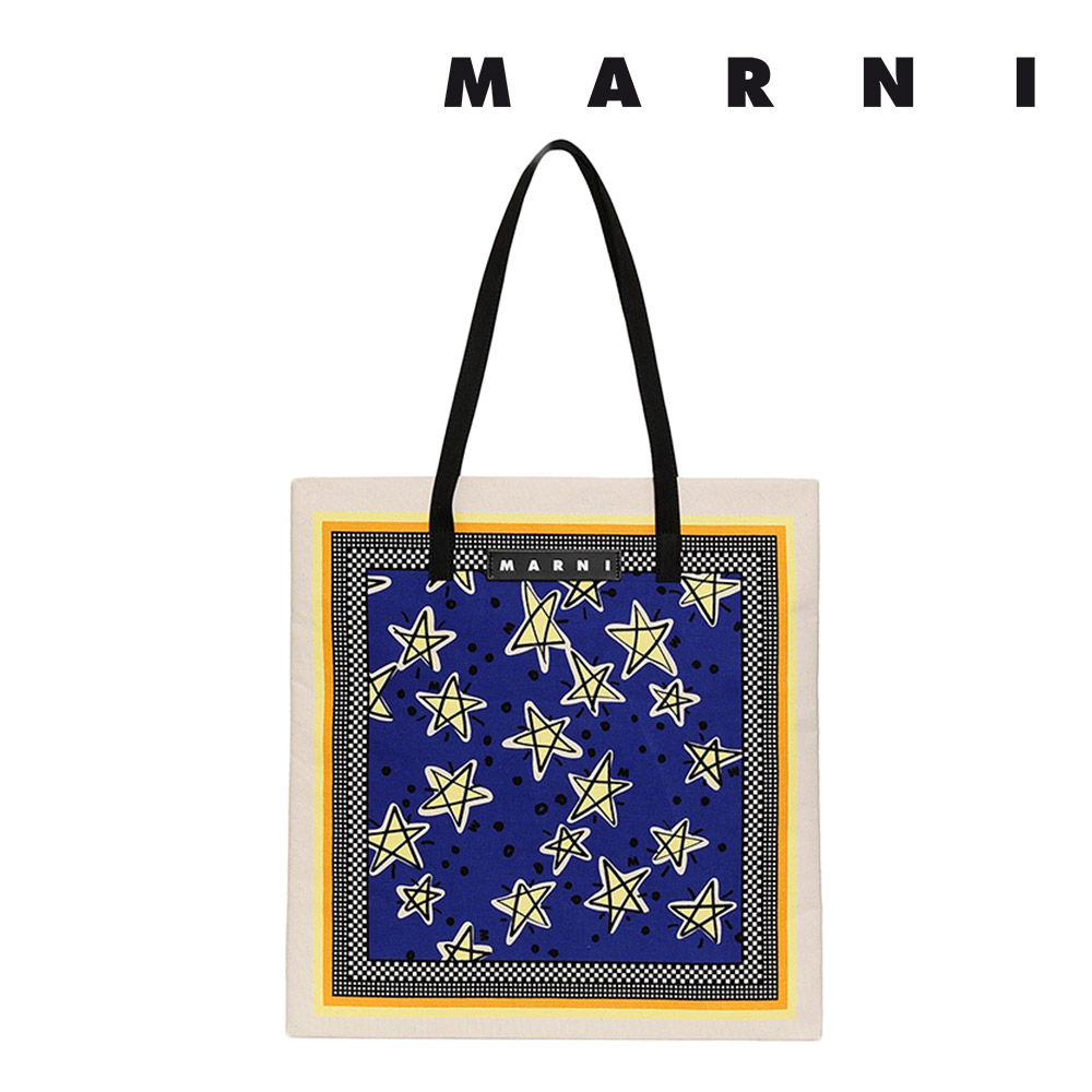 美品　MARNI✨フラワーカフェ カナパ トート　麻 MARNI マルニ フラワー カフェ FLOWER CAFE レディース カバン