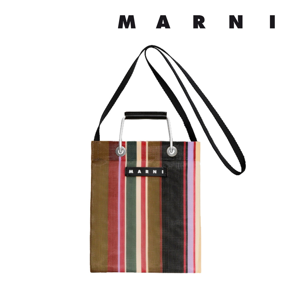 新品 送料無料 MARNI ストライプミニショルダーバッグ ターコイズ MARNI（マルニ） ストライプミニショルダーバッグ MARNI SHMH0106A0