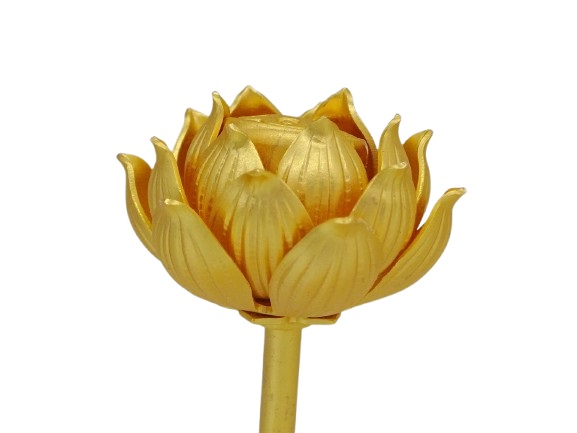 ミニ常花 銅常花 3寸 高さ14cm 金メッキ消金付 華鋲付 1対 小型
