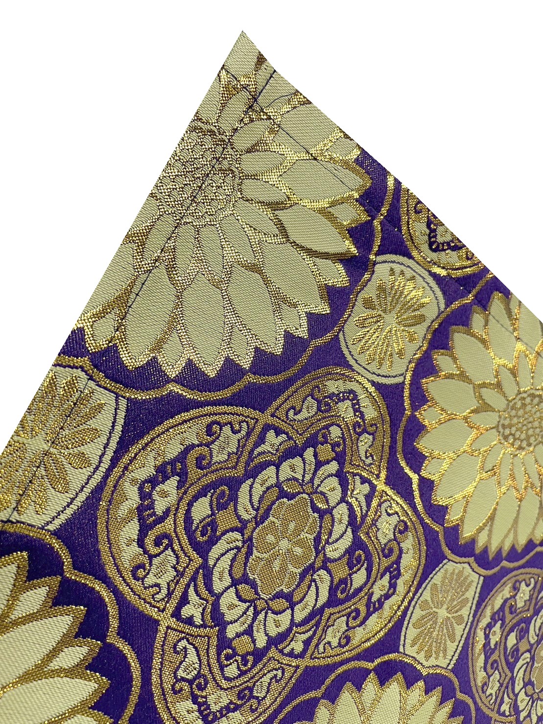 お盆祭壇用金襴 四釜平金 紫 裏なし 136cm×87cm 盆祭壇 盆棚