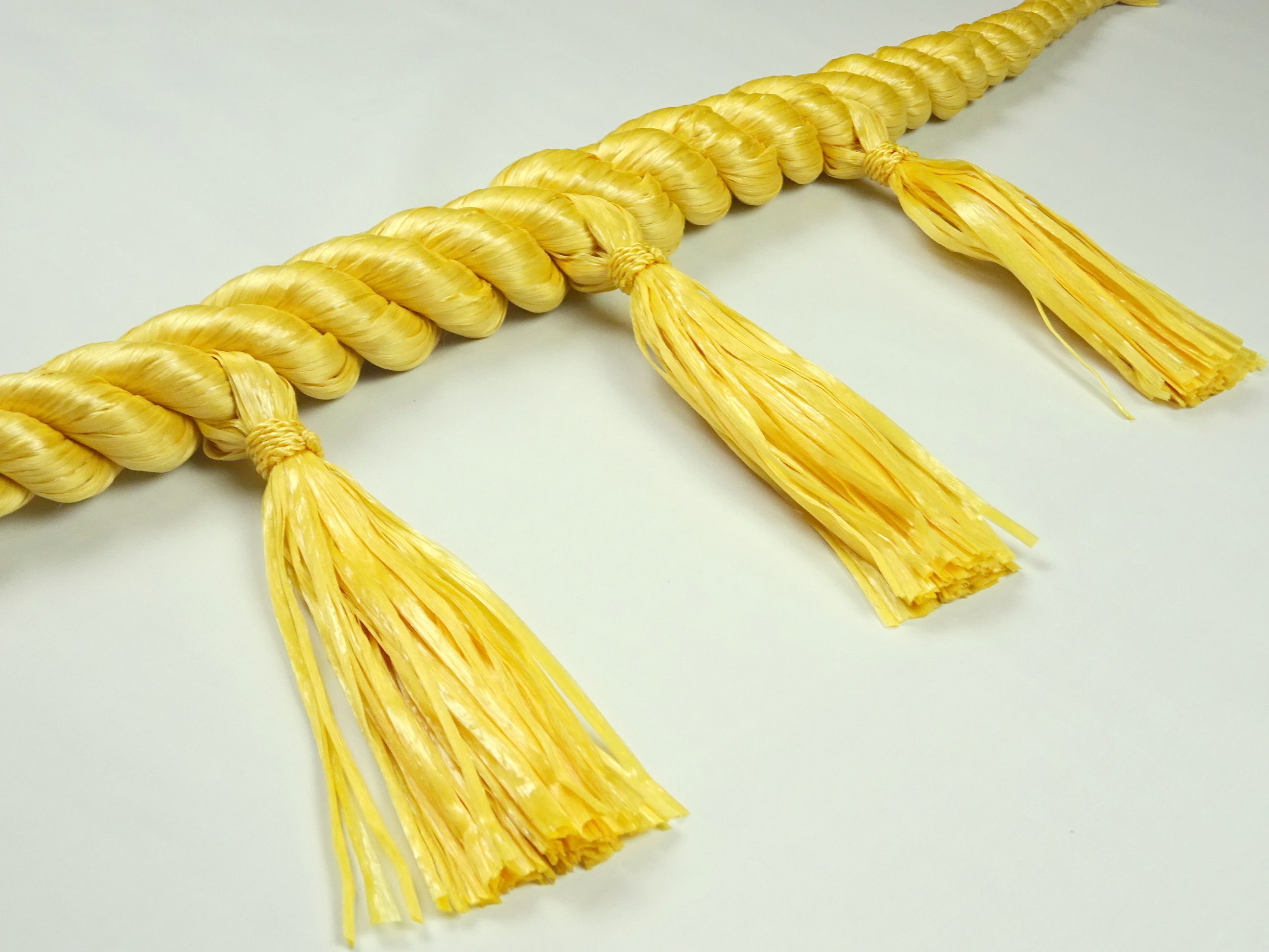 しめ縄 注連縄 化繊製 3尺 麻色 鼓胴型 前垂3本付 神社 神棚 鳥居 御