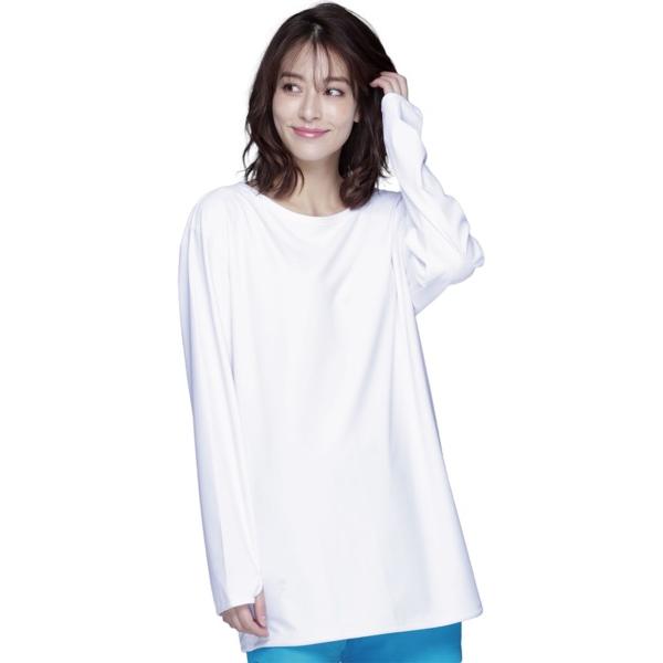 透けない白 ラッシュガード レディース 長袖 Tシャツ UPF50+ UV UVカット 体型カバー 大きいサイズ 水着 フィットネス IF-141|oc-sports|14