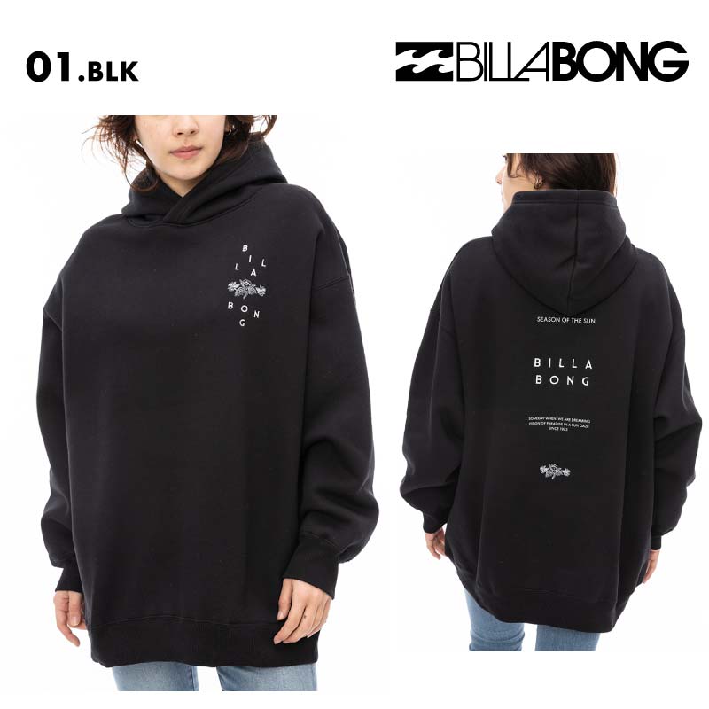 ビラボン レディース パーカー BIG LOOSE PARKA 2024 FALL 長袖 長そで 秋冬 裏起毛 ビッグシルエット 大きめ BE014-016 BILLABONG SUF BILLABONG ビラボン レディース パーカー BIG LOOSE PARKA 2024