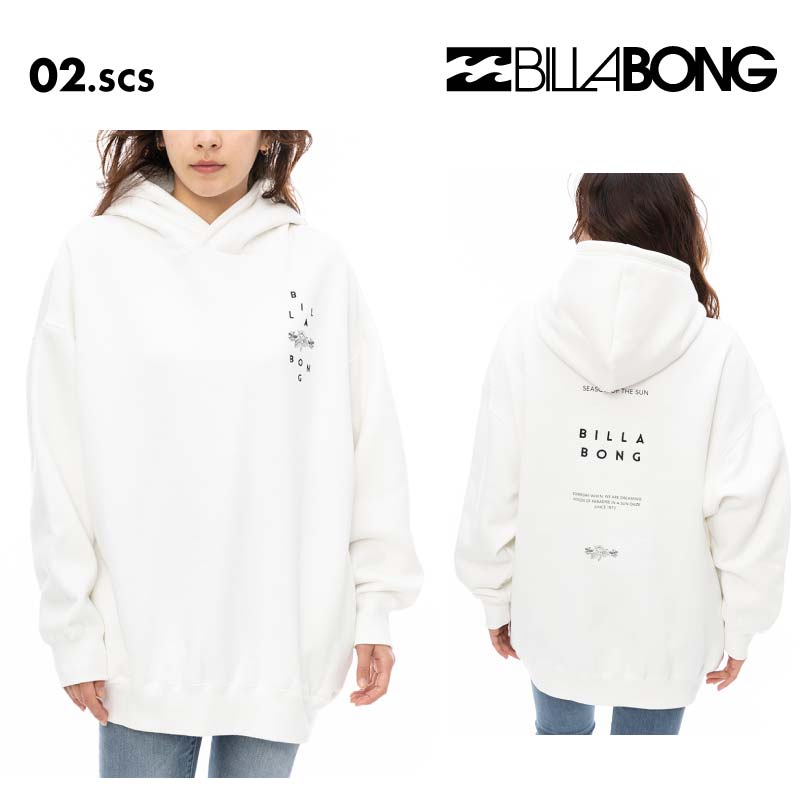 ビラボン レディース パーカー BIG LOOSE PARKA 2024 FALL 長袖 長そで 秋冬 裏起毛 ビッグシルエット 大きめ BE014-016 BILLABONG SUF BILLABONG ビラボン レディース パーカー BIG LOOSE PARKA 2024