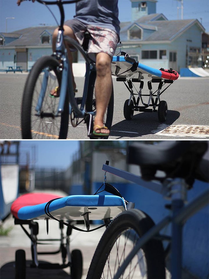 ロングボードキャリー ボードドーリーNEO&自転車連結バーセット ロングボードキャリー ボードドーリーNEO&自転車連結バーセット