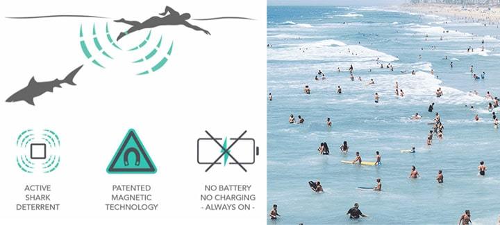 シャークバンズ 2 SHARKBANZ サメ避けバンド 磁気 フリーサイズ 足首用