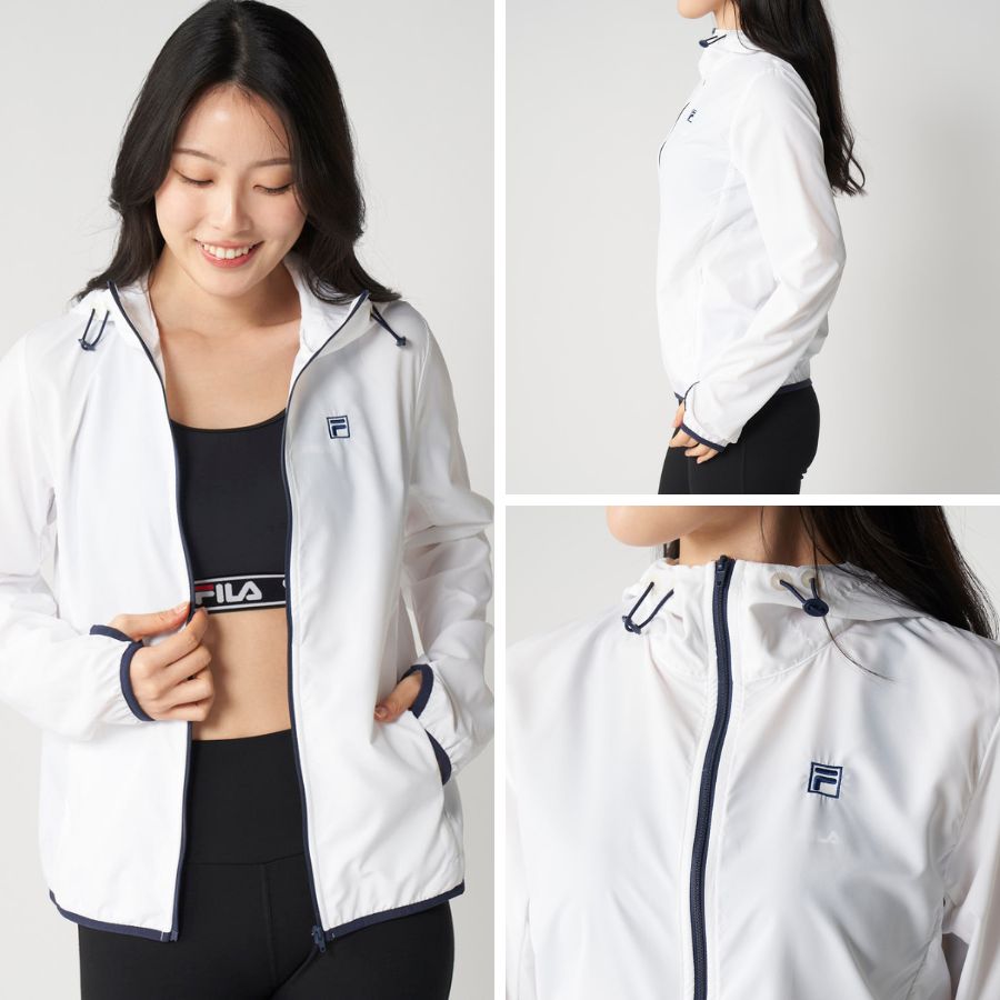 FILA（フィラ） ラッシュガード レディース 長袖 UVパーカー 布帛