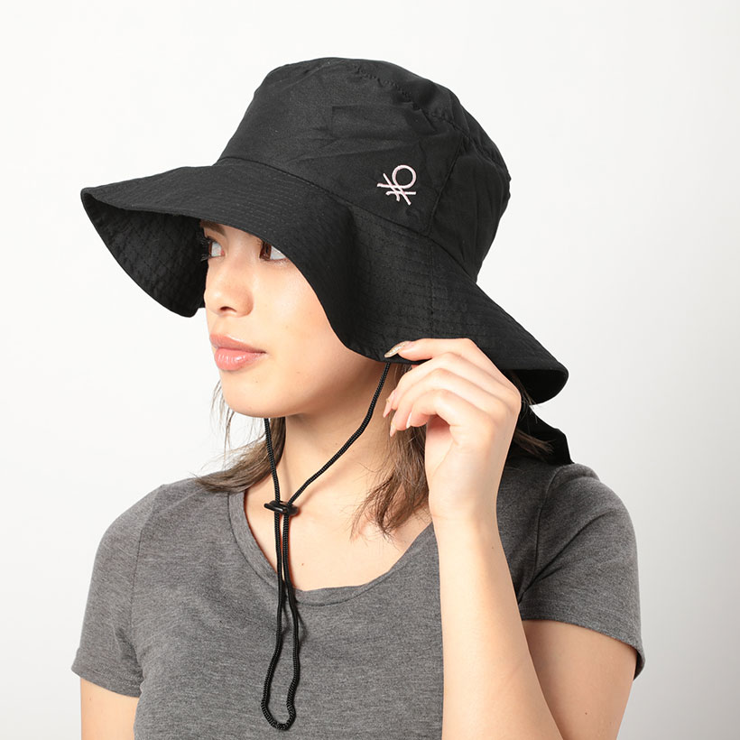 最大55 Offクーポン Benetton ベネトン レディース マリンハット アドベンチャーハット 日よけカバー ブラック Columbiatools Com