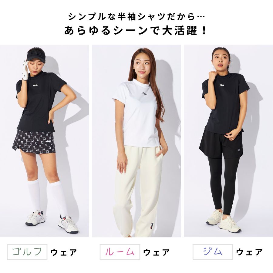 FILA Tシャツ レディース ゴルフウェア トレーニングウェア 半袖