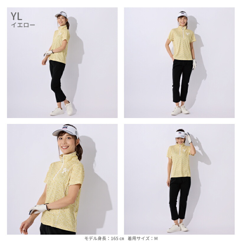 Marie Claire - 【美品】marie claire sport マリクレール レディースウェア Marie Claire レディース 小花柄 ハイネックシャツ 半袖 接触冷