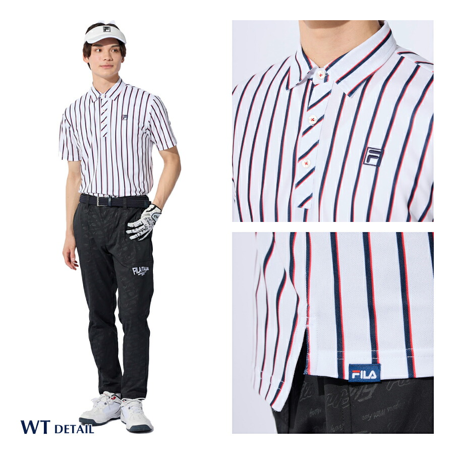 メンズ ストライプ 半袖シャツ FILA GOLF フィラ 743604