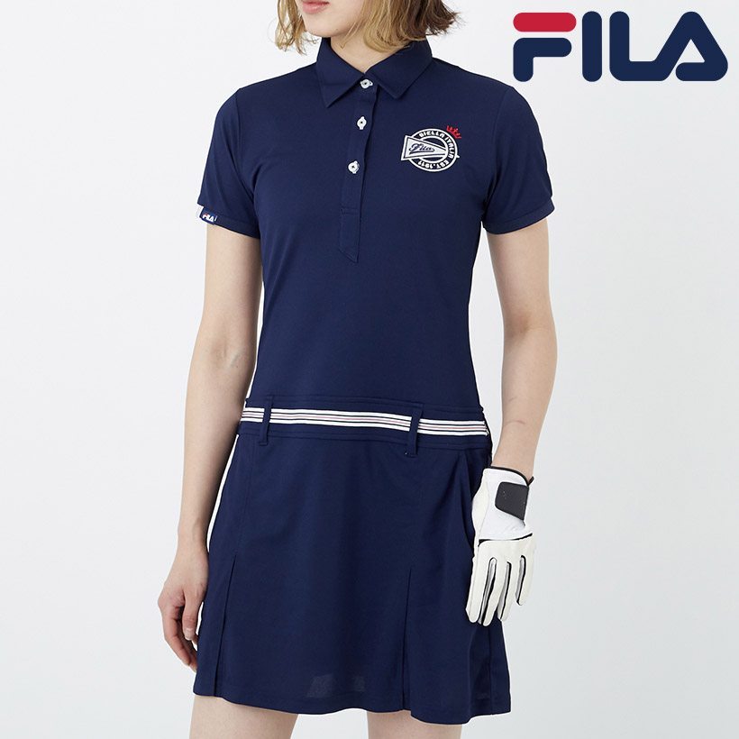 一番人気物 ゴルフウェア レディース FILA GOLF ワンピース 半袖Ｌ