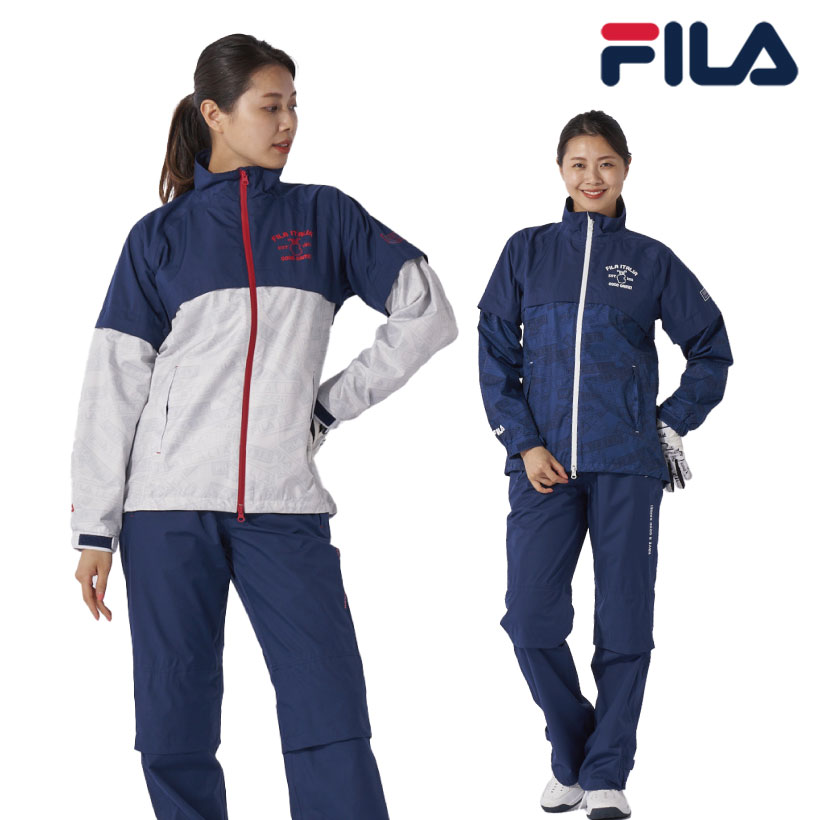 FILA（フィラ） レディース レインウエア 上下セット レインスーツ 撥
