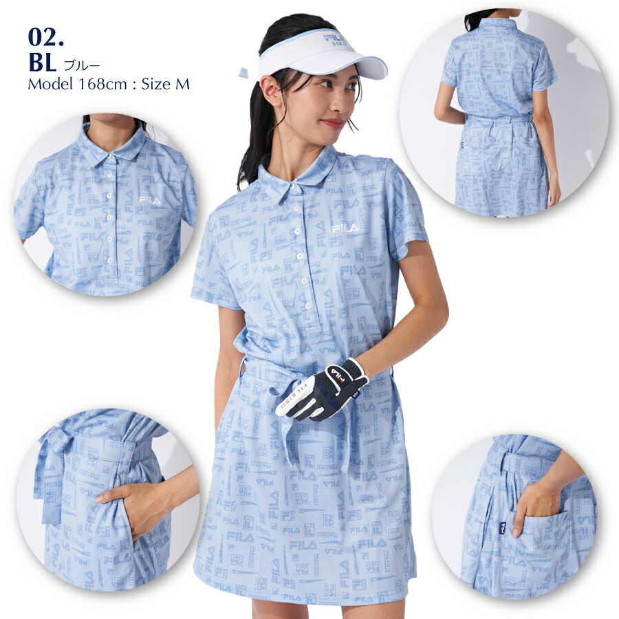 FILA ワンピース ゴルフウェア レディース 半袖 ゴルフ FILAGOLF