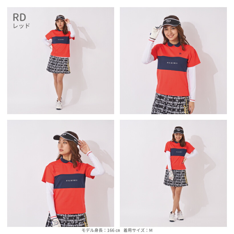 FILA レディース 半袖 Tシャツ ＋ 長袖 インナーセット 丸襟