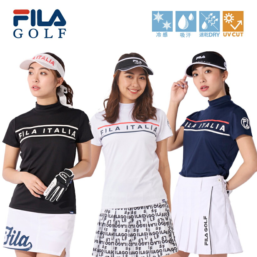 ゴルフウェアレディース フロントロゴ 半袖 モックネックシャツ 接触冷感 吸汗速乾 UVカット FILA フィラ 753601 : 753601 :  OCEANweb Yahoo! JAPAN店 - 通販 - Yahoo!ショッピング