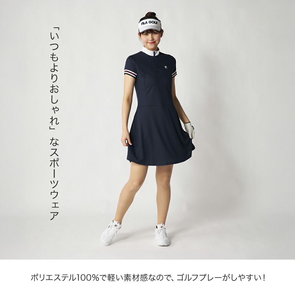 FILA GOLF ワンピース ゴルフウェア レディース 半袖 FILAGOLF フィラ