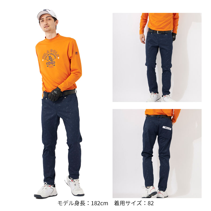 新品 フィラ ゴルフ 総柄 9分丈 テーパード ストレッチ パンツ