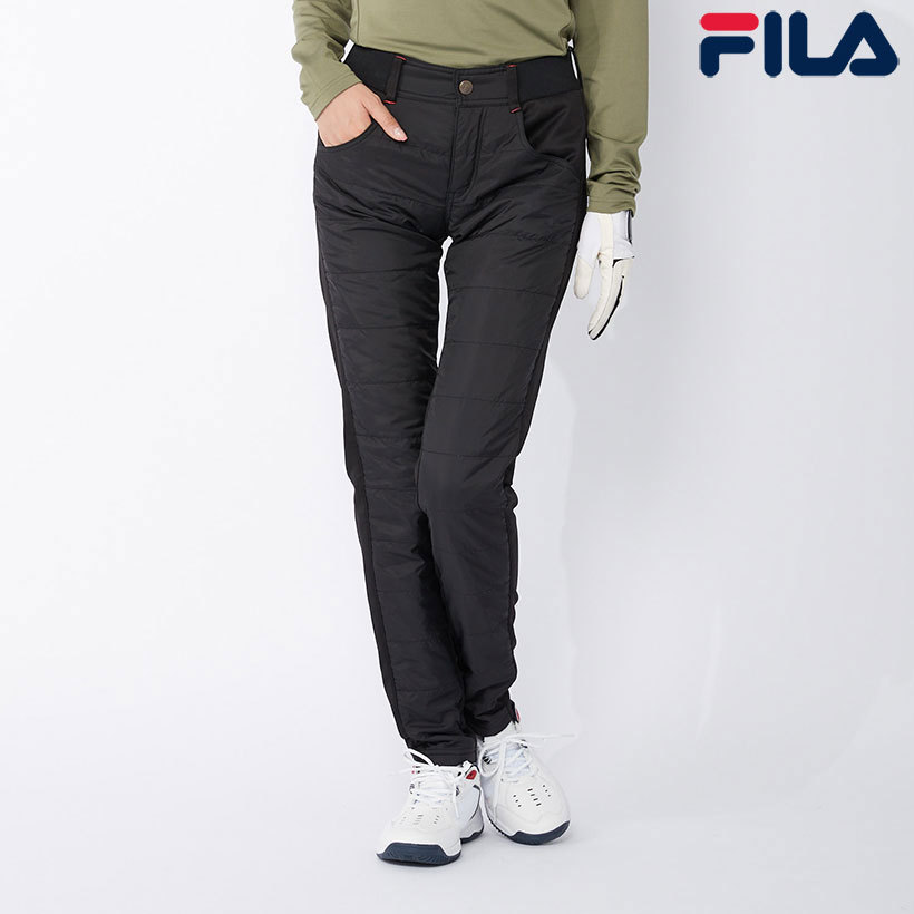 きやすさと⓼ FILA フィラ GOLF レディース 中綿パンツ ブラック