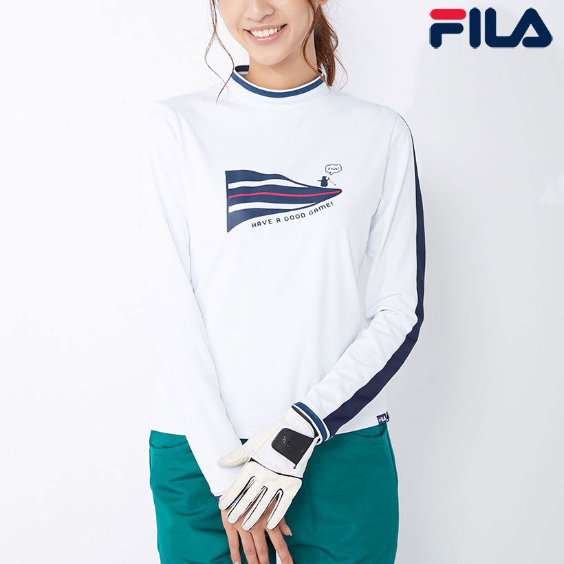 FILA フィラ GOLF レディース モックネック長袖シャツ ホワイト 791502 :791502-wt:OCEANweb Yahoo!  JAPAN店 - 通販 - Yahoo!ショッピング