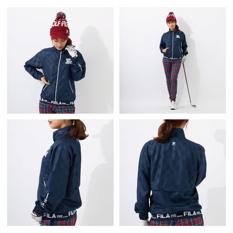 FILA（フィラ） レディース ブルゾン チェック柄エンボス FILA GOLF