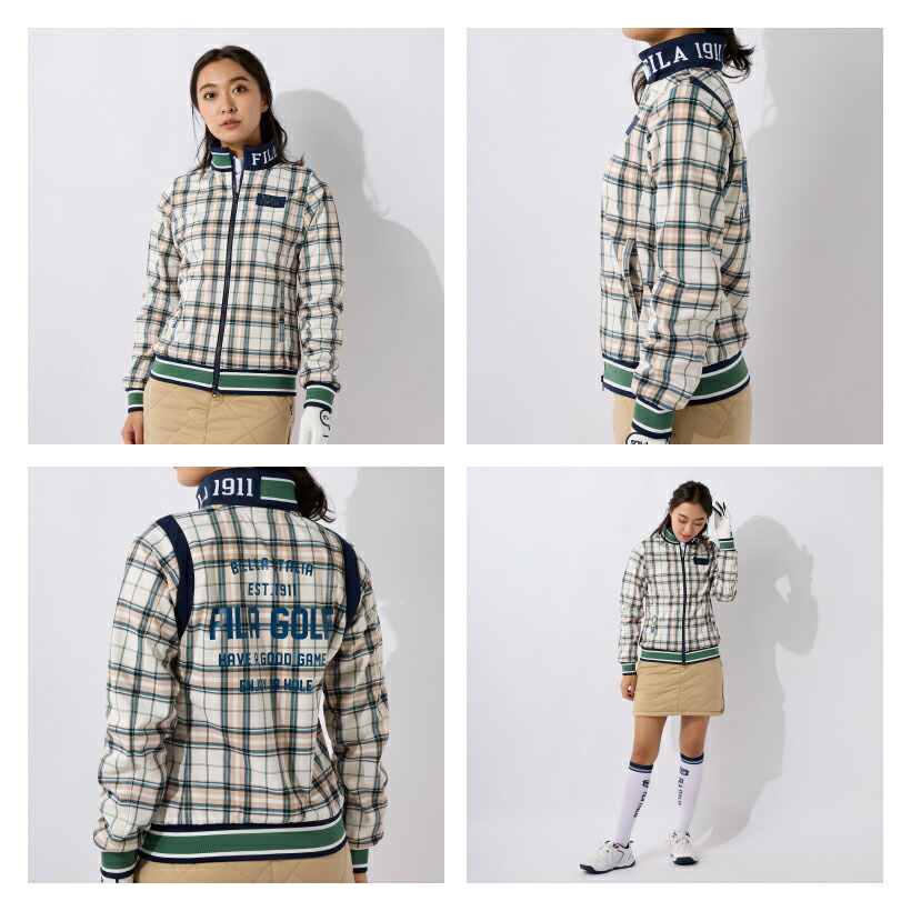 FILA レディース ボンディングジャケット アウター チェック柄