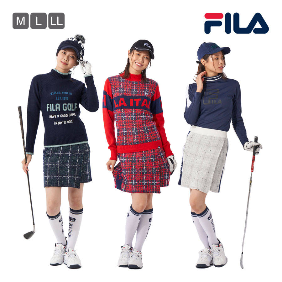 レディース ニットスカート チェック柄 FILA GOLFフィラゴルフ