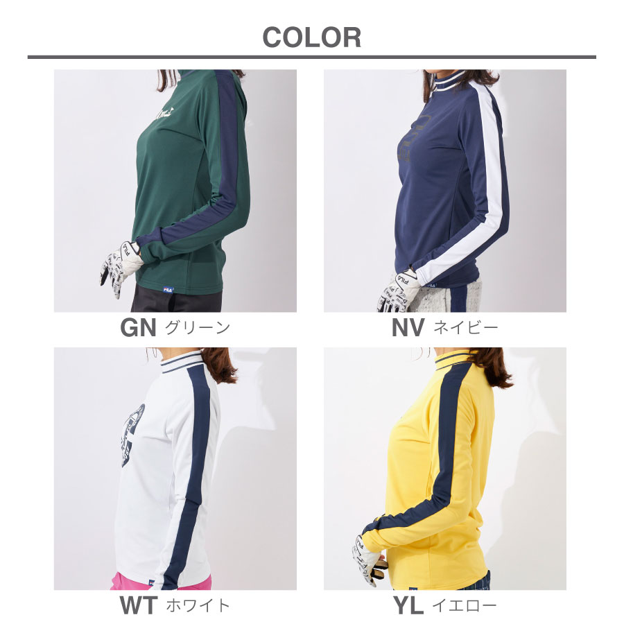 FILA レディース モックネックシャツ 長袖トップス GOLF フィラ