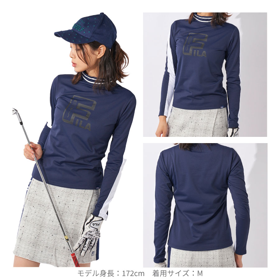 FILA レディース モックネックシャツ 長袖トップス GOLF フィラ