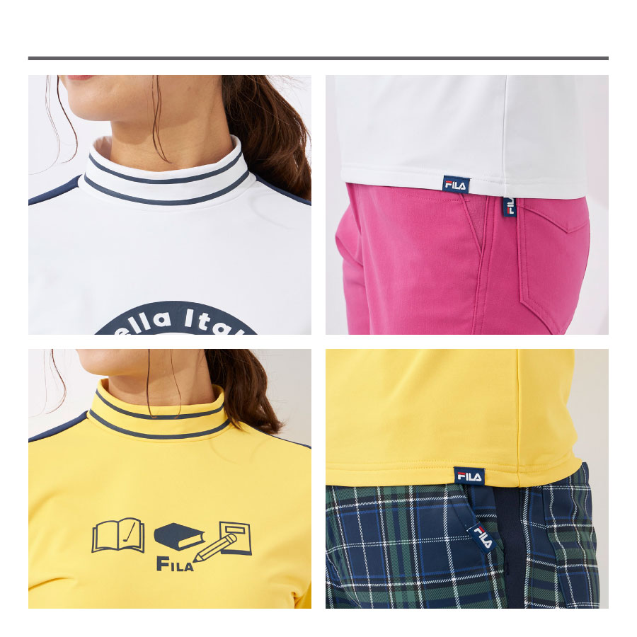 FILA レディース モックネックシャツ 長袖トップス GOLF フィラ