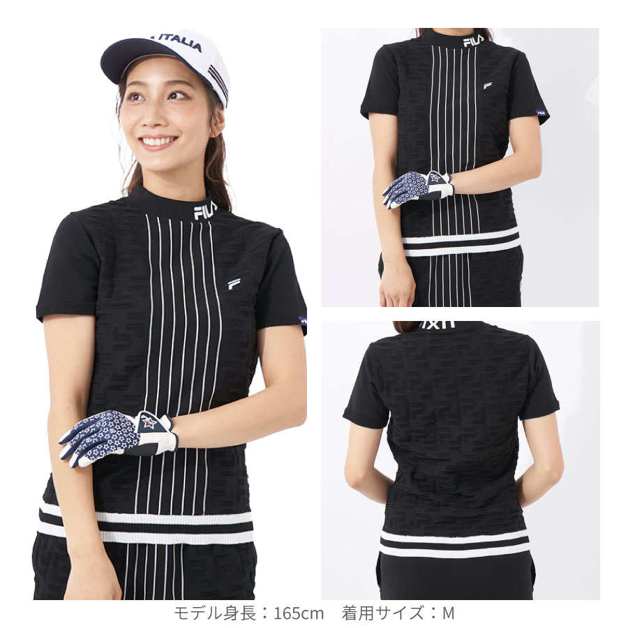 レディース モックネックニットシャツ FILA GOLF フィラゴルフウェア ベージュ ブラック ブルー Ｓ Ｍ Ｌ ＬＬ 792640 秋 冬