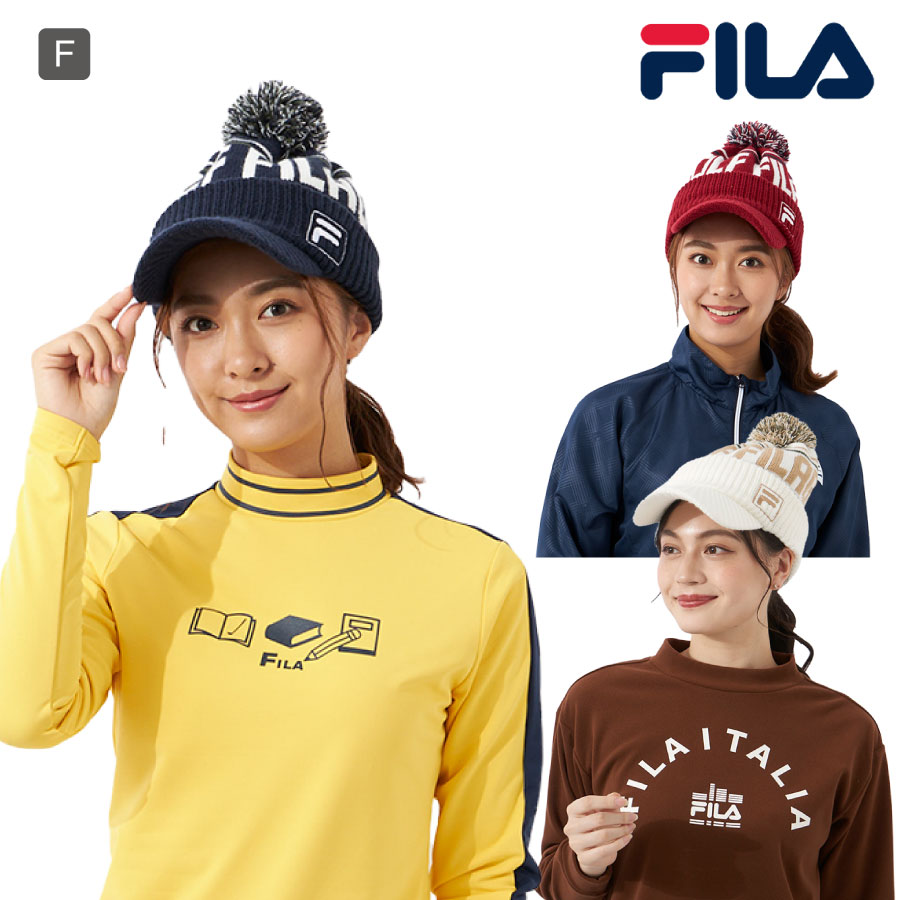 レディース ニットキャップ 帽子 ポンポン付き 裏フリース FILA GOLF ネイビー レッド ホワイト 792910 秋 冬  :792910:OCEANweb Yahoo! JAPAN店 - 通販 - Yahoo!ショッピング