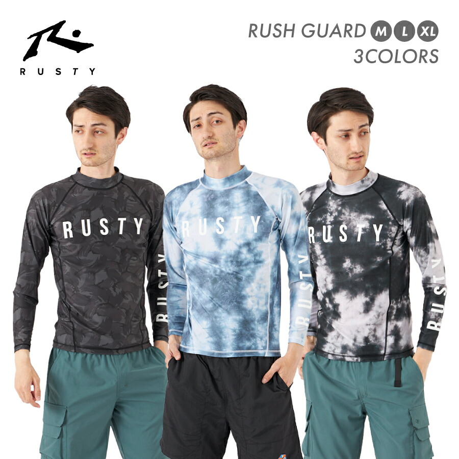 RUSTY ラスティ 長袖タッパー ウェットスーツ メンズML 日本製 912483-01.jpg
