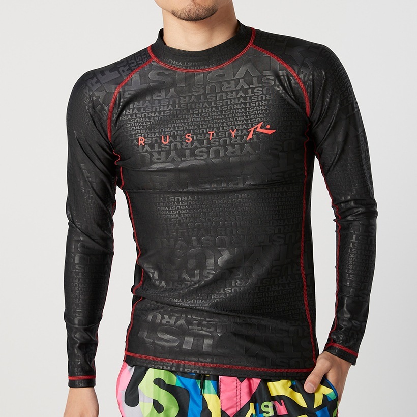高級品 ラッシュガード メンズ アウトレット ラスティ Rusty 水陸両用 伸縮性 海 マリンスポーツ プール 速乾性 スイムウェア 日焼け防止