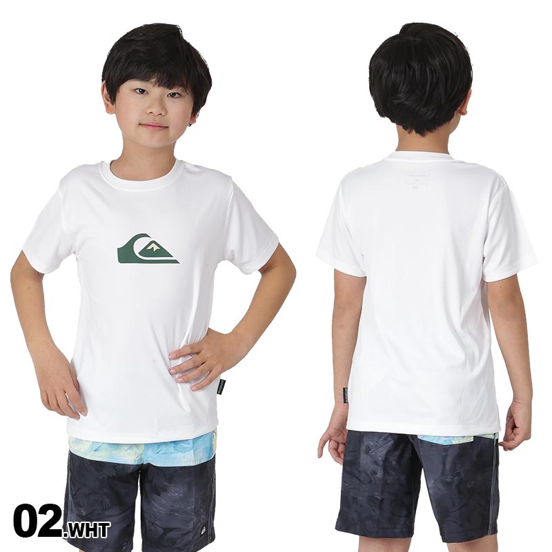 QUIKSILVER/クイックシルバー キッズ 半袖 半そで ラッシュガード Tシャツ 水着 UVカ...