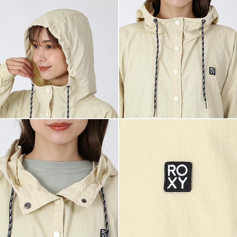 ROXY フード付きアウターウェア 黒/紫 ROXY フード付きアウターウェア 黒/紫