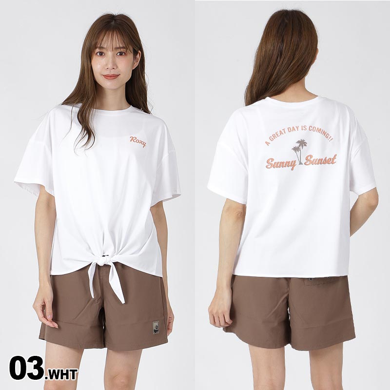 ROXY/ロキシー レディース 半袖 ラッシュガード Tシャツ ティーシャツ トップス UVカット UPF50+ 速乾 ビーチ 海水浴 プール  RLY232012