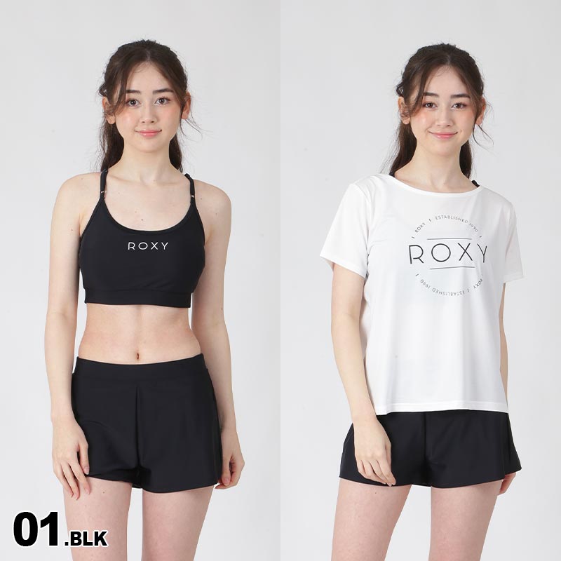 ROXY/ロキシー レディース 水着 上下 Tシャツ 3点セット 上下セット セパレート タンキニ スイムウェア ビーチ プール 女の子  RSW231006