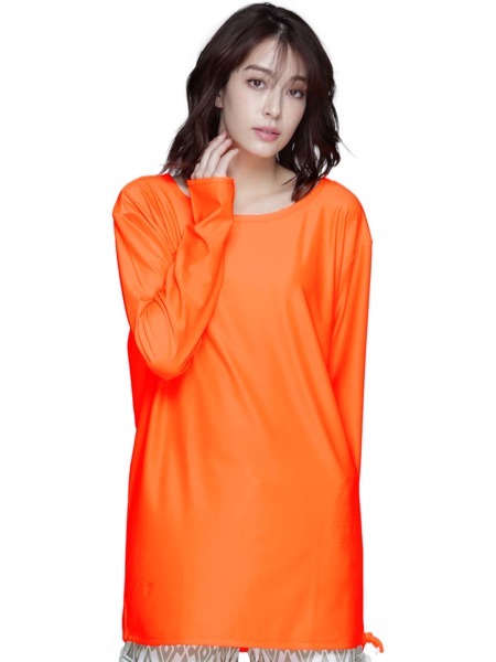 ラッシュガード レディース 長袖 Tシャツ UPF50＋ UVカット 体型カバー 大きいサイズ トップス 冷感 カットソー 水着 フィットネス ジムウェア 速乾 運動 IF-141 | ICEPARDAL | 06