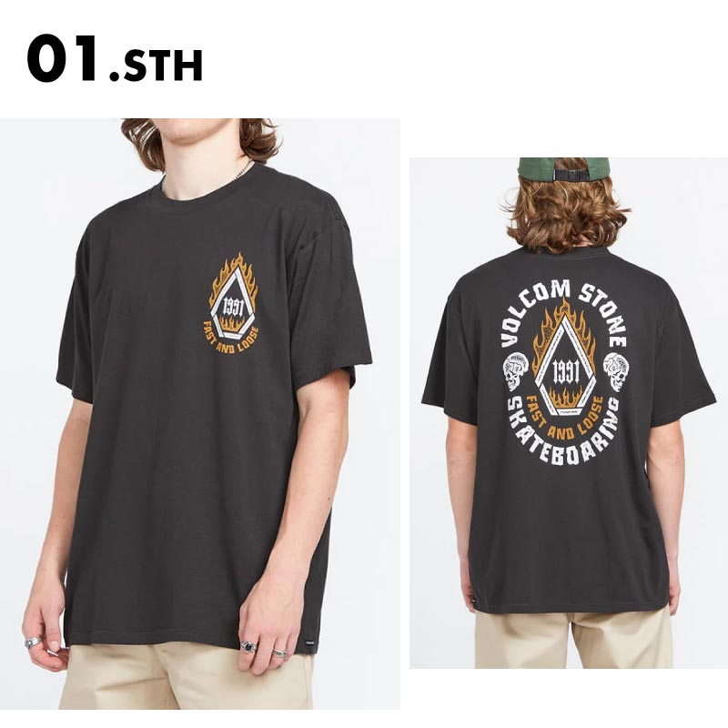 VOLCOM/ボルコム メンズ 半袖 Tシャツ ロゴ バックプリント オシャレ プリント ブランド ...