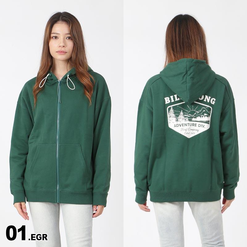 ビラボン レディース ジップアップパーカー 長袖 ジップパーカー フーディー バックロゴ BC014-018 BILLABONG SUF BILLABONG ビラボン レディース ジップアップパーカー 長袖